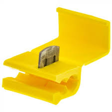 Scotchlok 12/10 gauge insulation displacement connector in yellow, designed for reliable electrical connections.