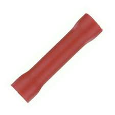 red vinyl butt connector for electrical wiring connections, 8 gauge size, versatile and durable