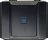 Alpine R-A75M mono amplifier with sleek black design and control knobs, ideal for car audio systems.