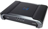 Alpine R-A75M mono amplifier with sleek black design and control knobs, ideal for car audio systems.