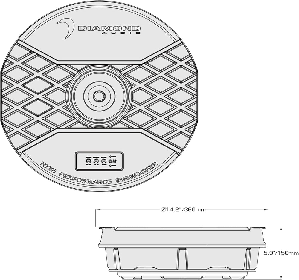 Diamond Audio DPSTX12 DMD Series 11" Shallow Spare Tire Passive Dual Voice Coil Subwoofer (4Ω)