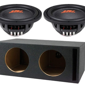 2 DC Sound DSW2500 12" Shallow-Mount Subwoofer 2500W DVC + Ported Enclosure Box