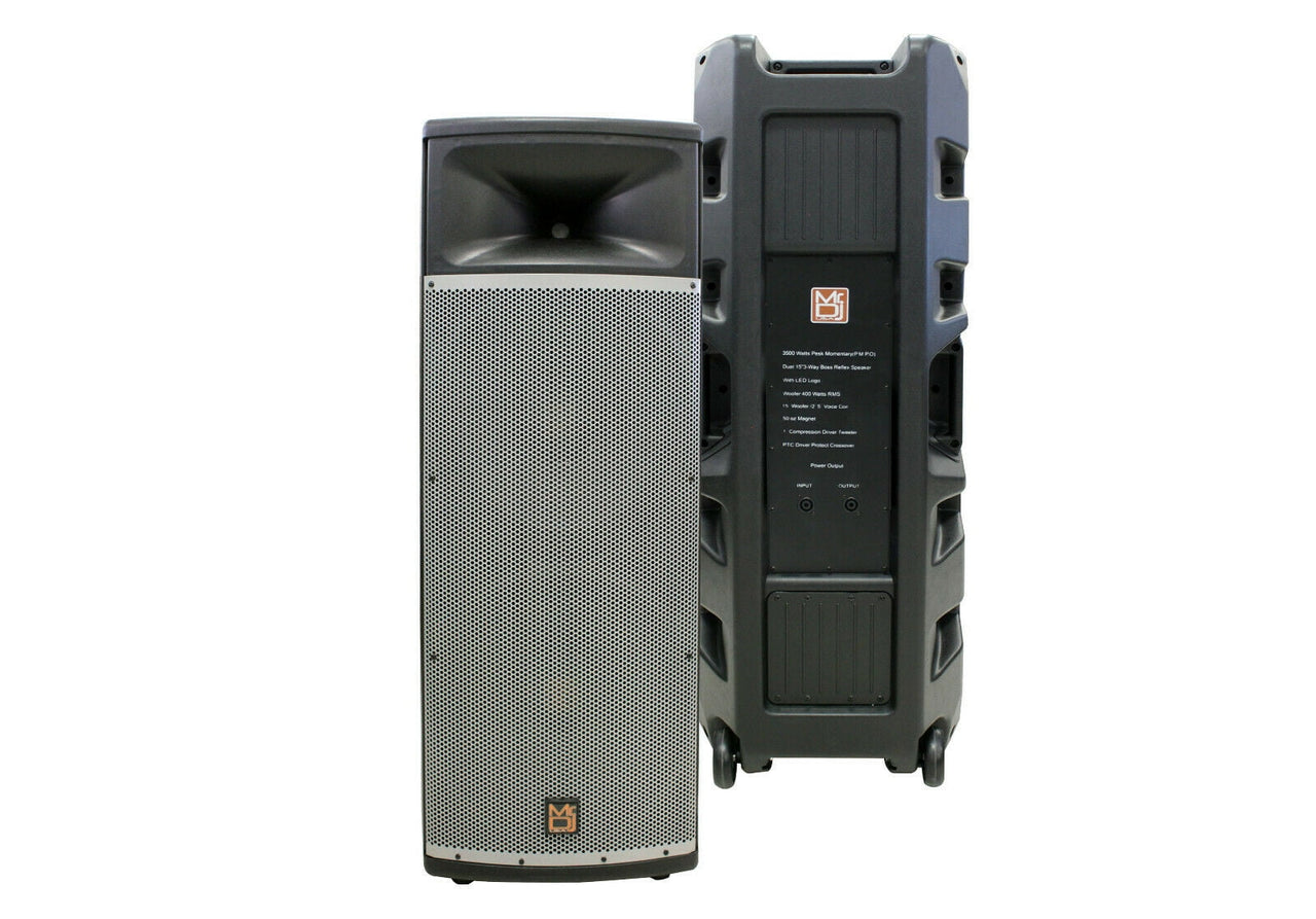 MR DJ USA PRO215S Dual Passive DJ/PA 3-Way Speaker 4000W