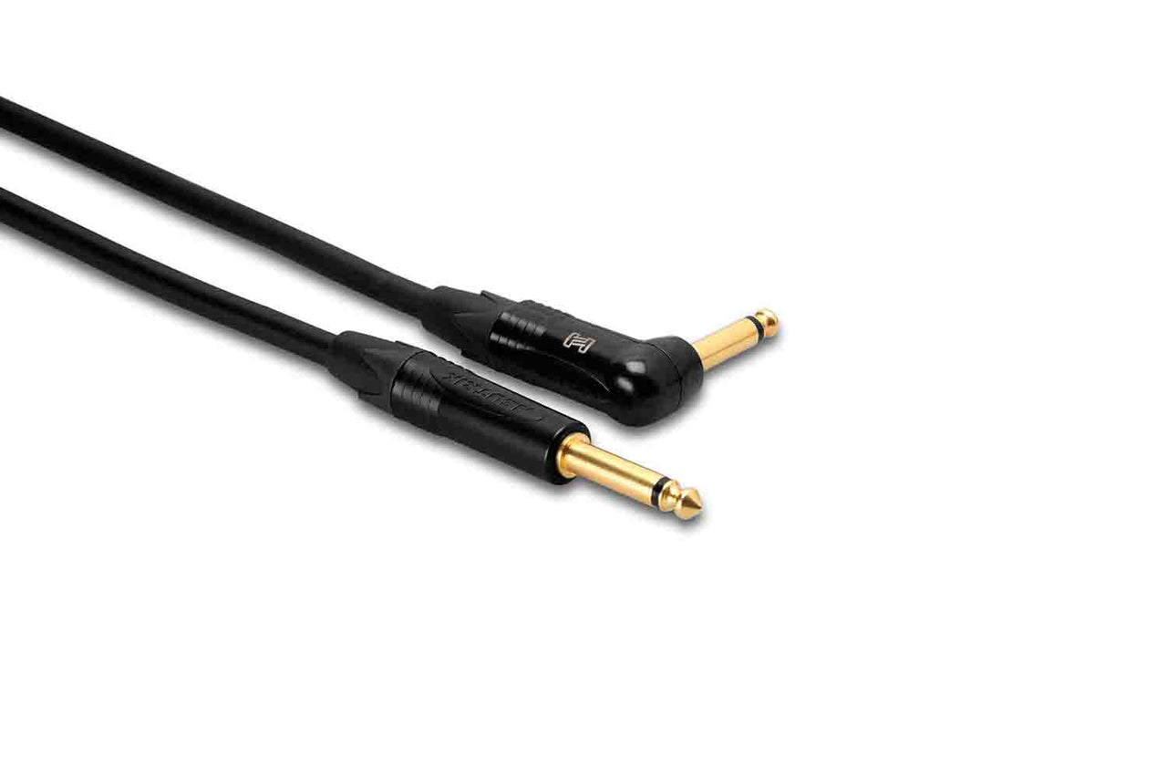 Hosa CGK-010R, Neutrik Straight to Right-Angle Edge Guitar Cable - 10 feet