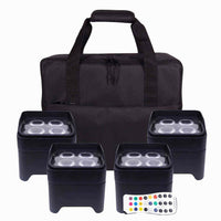 Thumbnail for Colorkey CKW-6024 MobilePar Mini Hex 4 Uplight Bundle with Carrying Case - 4-Pack