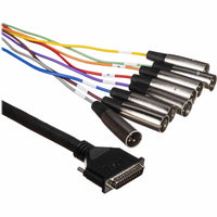 Thumbnail for Hosa DTM803 Male DB-25 to 8-Channel Male 3-Pin XLR Snake Cable - 3 m