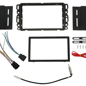 Double Din Radio Dash Kit Wire Harness Antenna Adapter Combo Fit Buick Chevrolet GMC Pontiac Saturn Fit 2007-2014