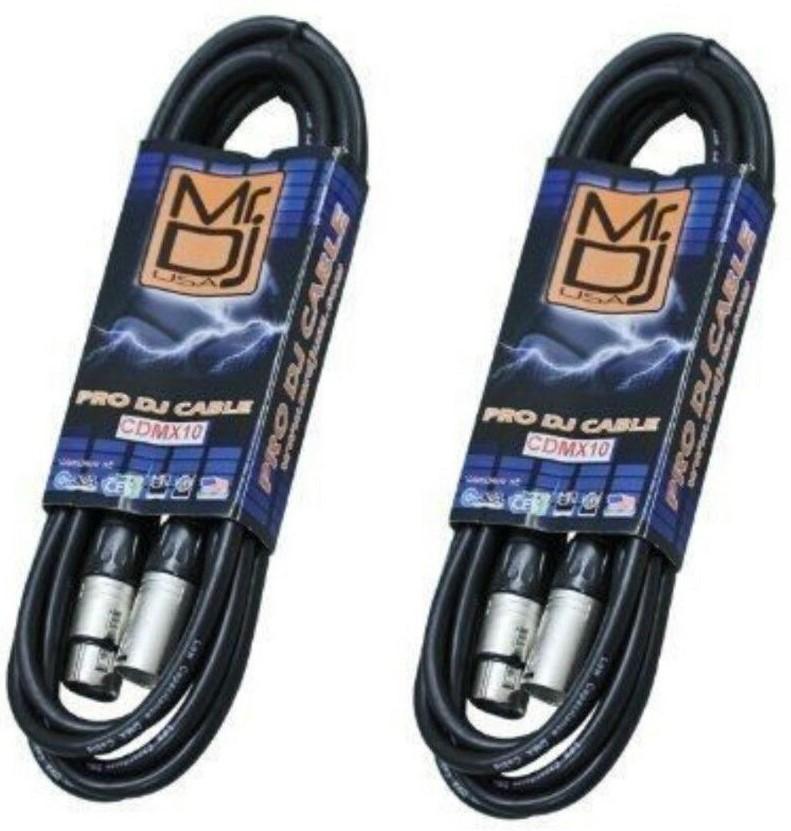 2 MR DJ CDMX10-5 10' DMX 5-Pin XLR Pro Stage DJ Lighting Cable