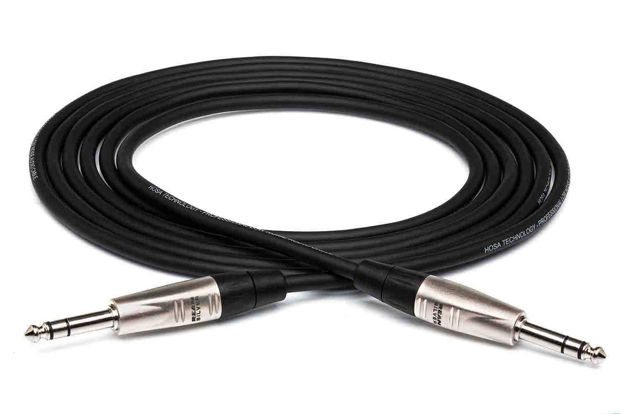 Hosa HSS-015 Pro Balanced Interconnect Cable, REAN 1/4 in TRS to Same - 15 Feet