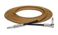 Thumbnail for Hosa GTR-518R, Straight to Right Angle Tweed Guitar Cable - 18 Feet