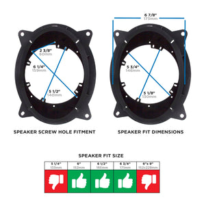 Metra 82-8150 Speaker Adapters 6" to 6.75" Compatible Fits for Toyota / Lexus 2012-2024