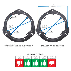 Metra 82-8701 Speaker Adapter 6in to 6.7 - Compatible Fits for Mercedes-Benz C-Class 2007-2017