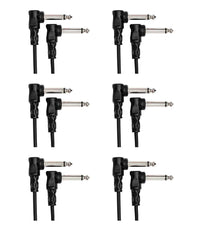 Thumbnail for Hosa CFS-106, 6 Inch Molded Right-Angle Guitar Patch Cable Package (6 Pack)