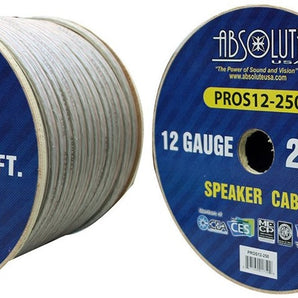 2 Absolute PROS12250 12 Gauge 250FT PRO PA DJ Car Home Marine Audio Speaker Wire Cable