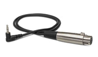 Thumbnail for Hosa XVS-102F, XLR3F to Right Angle 3.5 mm TRS Microphone Cable - 2 Feet