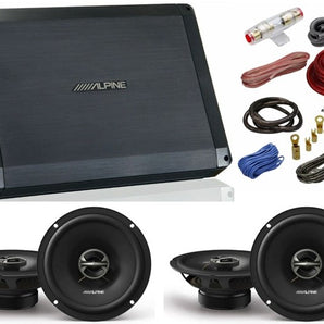 2 Alpine EL-E65-G 6.5" Coax speakers + BBX-F1200 280W 4-Ch Amp + 4G Wiring Kit