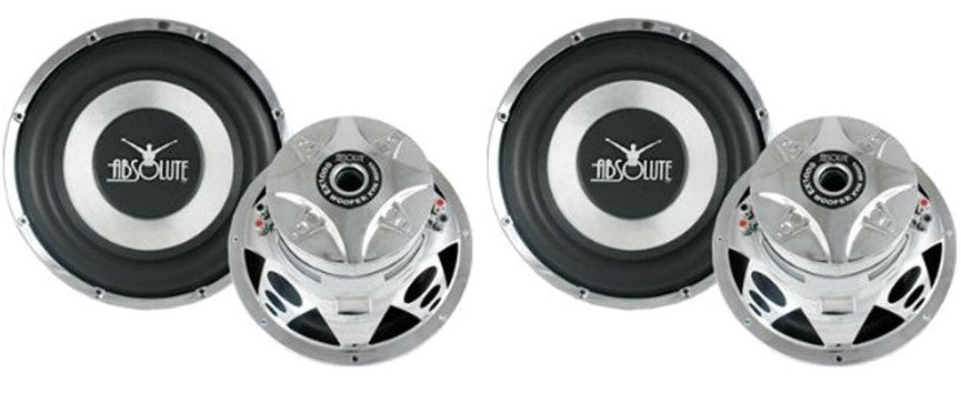 2 Absolute 10" EX900 Subwoofer 900 Watt Dual 4Ω for Car Audio Systems