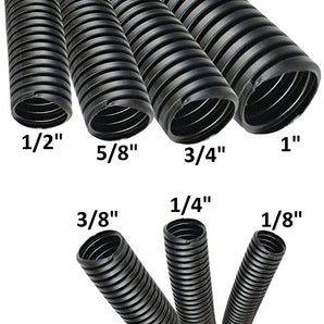 American Terminal 70 feet (7 x 10 feet) 1/8" 1/4" 3/8" 1/2" 5/8" 3/4" 1" inch split wire loom conduit tubing