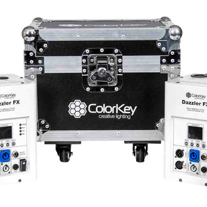 Colorkey CKU-7703-KIT Cold Spark Machine Bundle 2 Dazzlers with Road Case - White