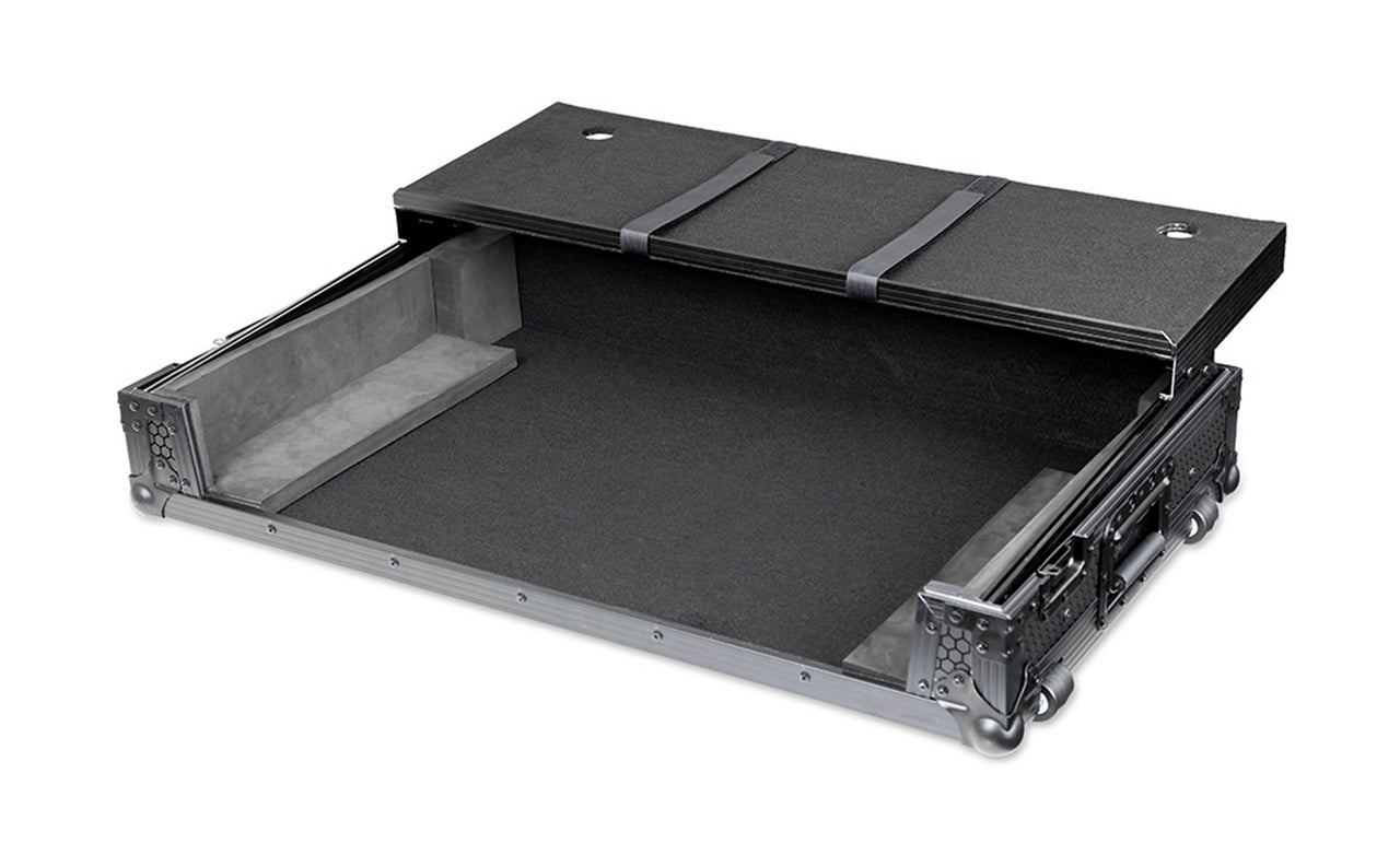 Headliner HL10016 Pitch Black Flight Case for Rane Four and Performer with Laptop Platform and Wheels