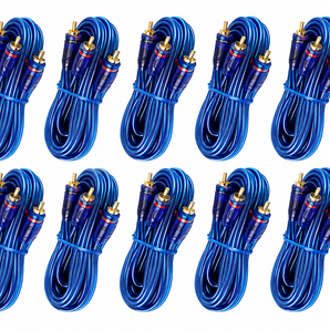 Absolute 10 Pack 17 Feet 2 CH RCA Interconnect Cable Wire for Marine, Car Amplifier Stereo or Home Audio