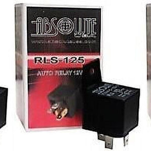  12 Volt DC 40 AMP SPTD automotive relay showing side view with mounting tab