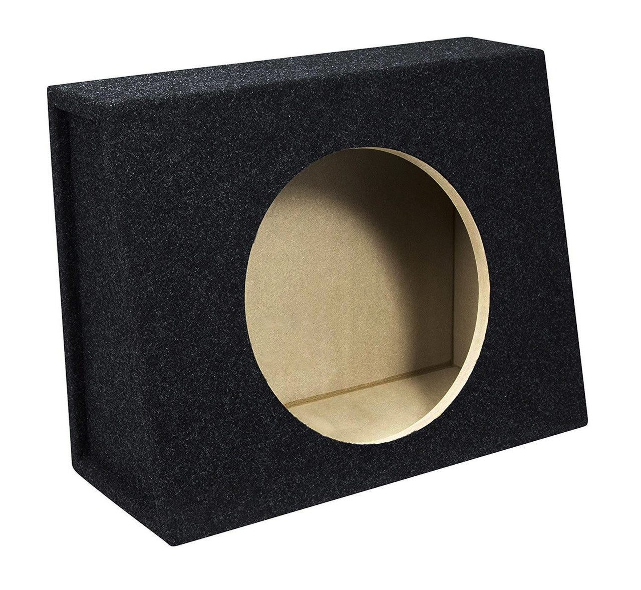 Absolute XS-1000 10" 1500 Watts Single Slim Shallow Subwoofer + Sealed Angle Truck Enclosure Box