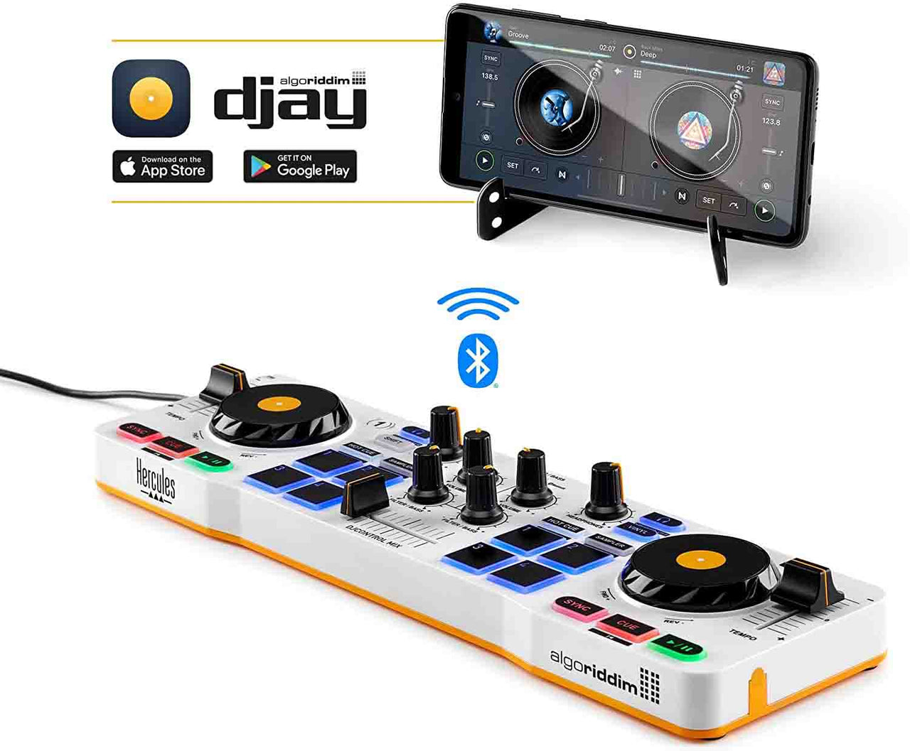 Hercules DJCONTROL MIX for Android and iOS Smartphones with Algoriddim djay App