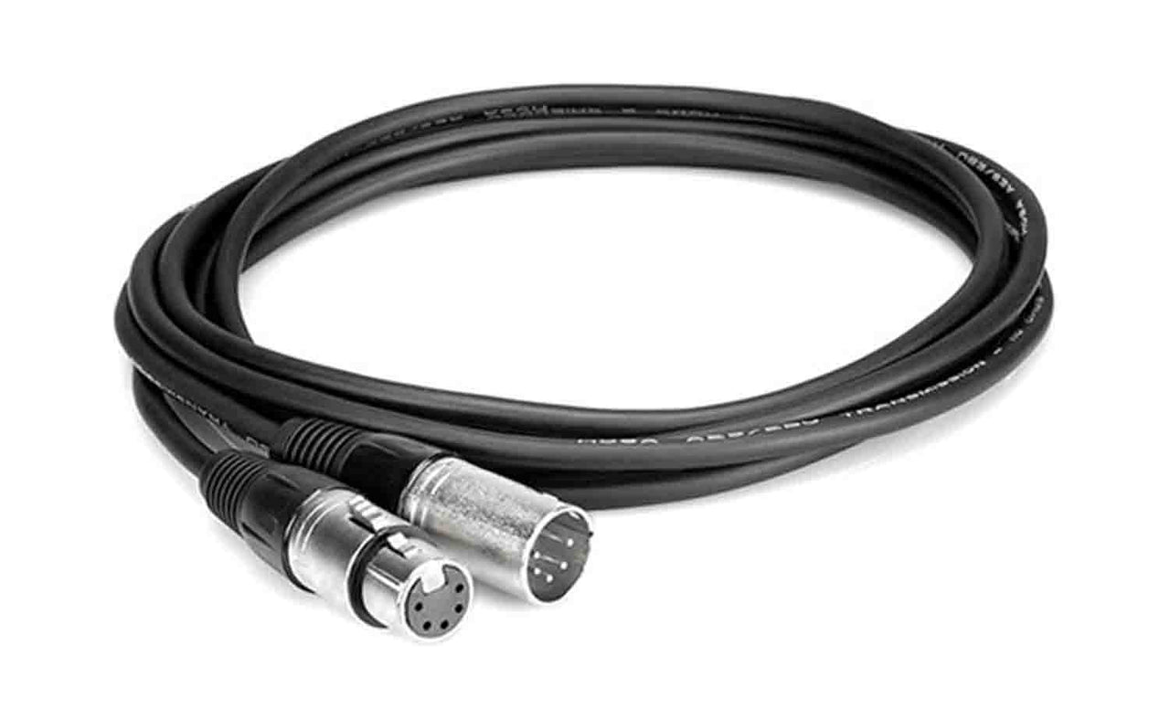 Hosa DMX-550, 5-Pin, 2-Conductor XLR5M to XLR5F DMX512 Cable, 50 feet