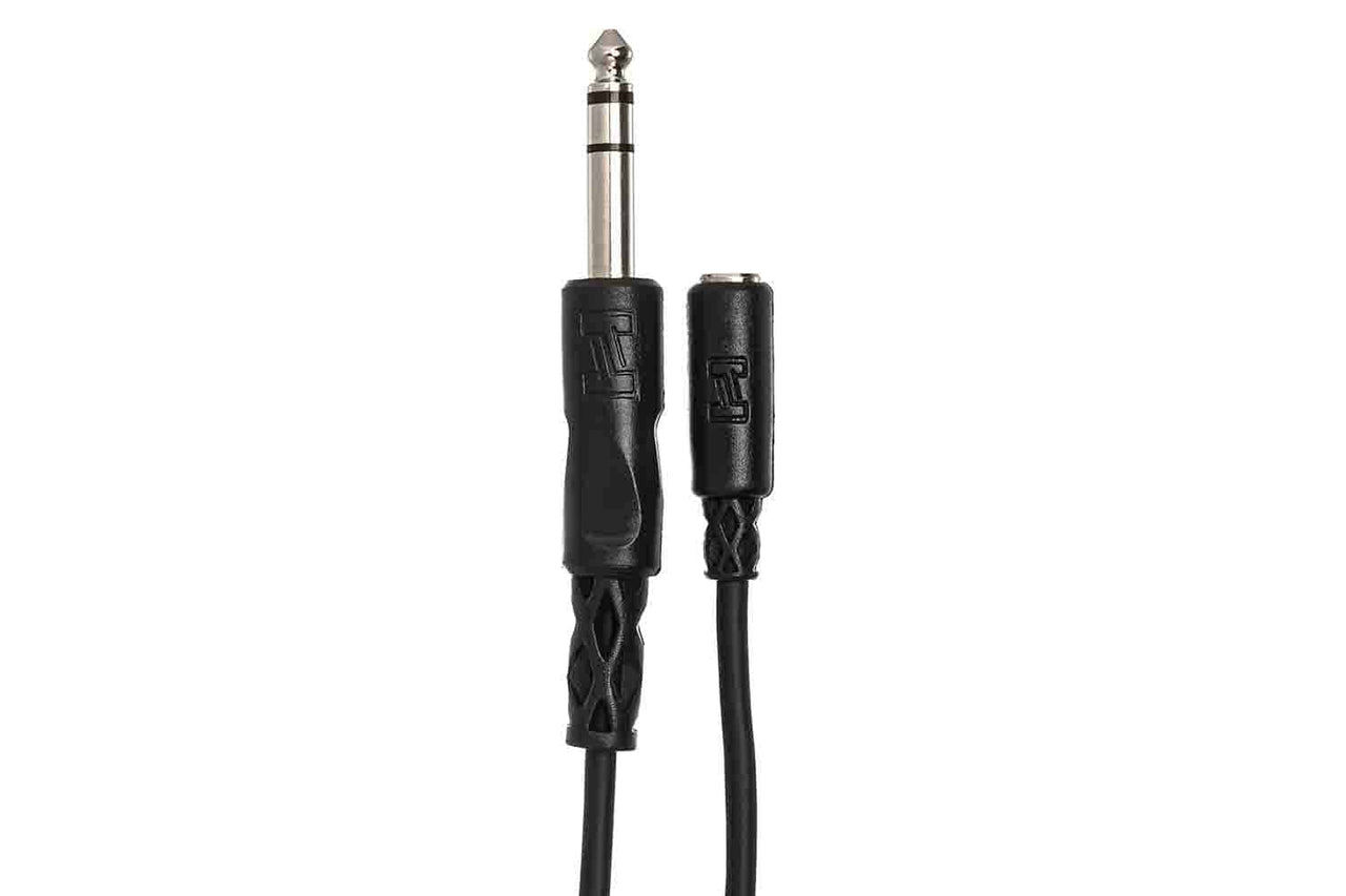 Hosa MHE-325 Headphone Adaptor Cable 3.5 mm TRS to 1/4 in TRS - 25 Feet