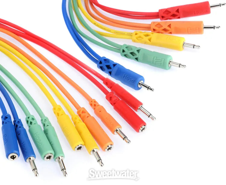 Hosa CMM-500Y-MIX Hopscotch Eurorack Patch Cables - Various Lengths (5-pack)