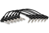 Thumbnail for Hosa CFS-606 Molded Right-Angle Guitar Patch Cable, 6 inch (6 pack)