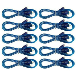 10 Absolute 3' RCA Stereo Plug Cable 2 Male to 2 Male Car Stereo Marine Home Audio