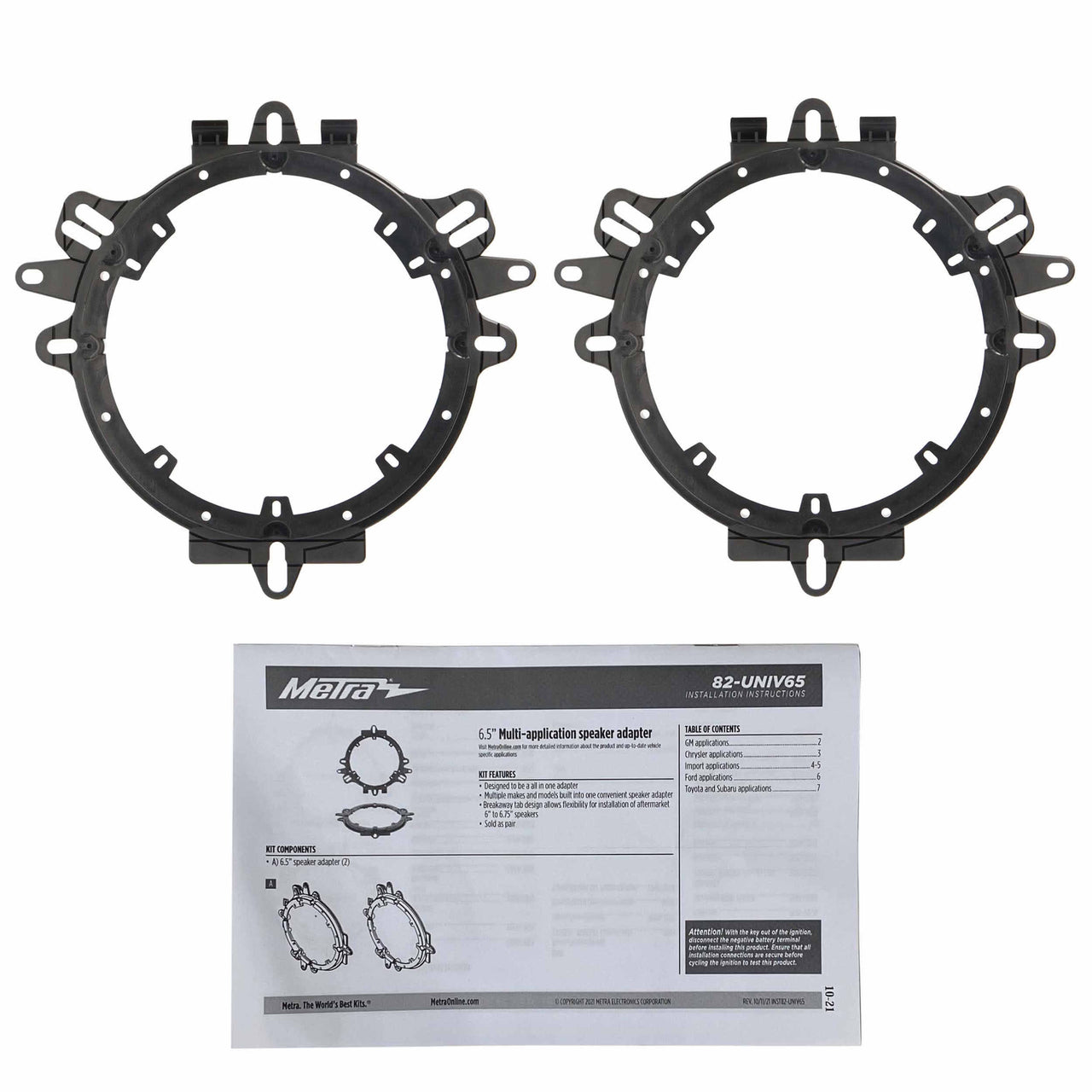 Metra 82-UNIV65 Universal 6.5 Inch Speaker Adapter