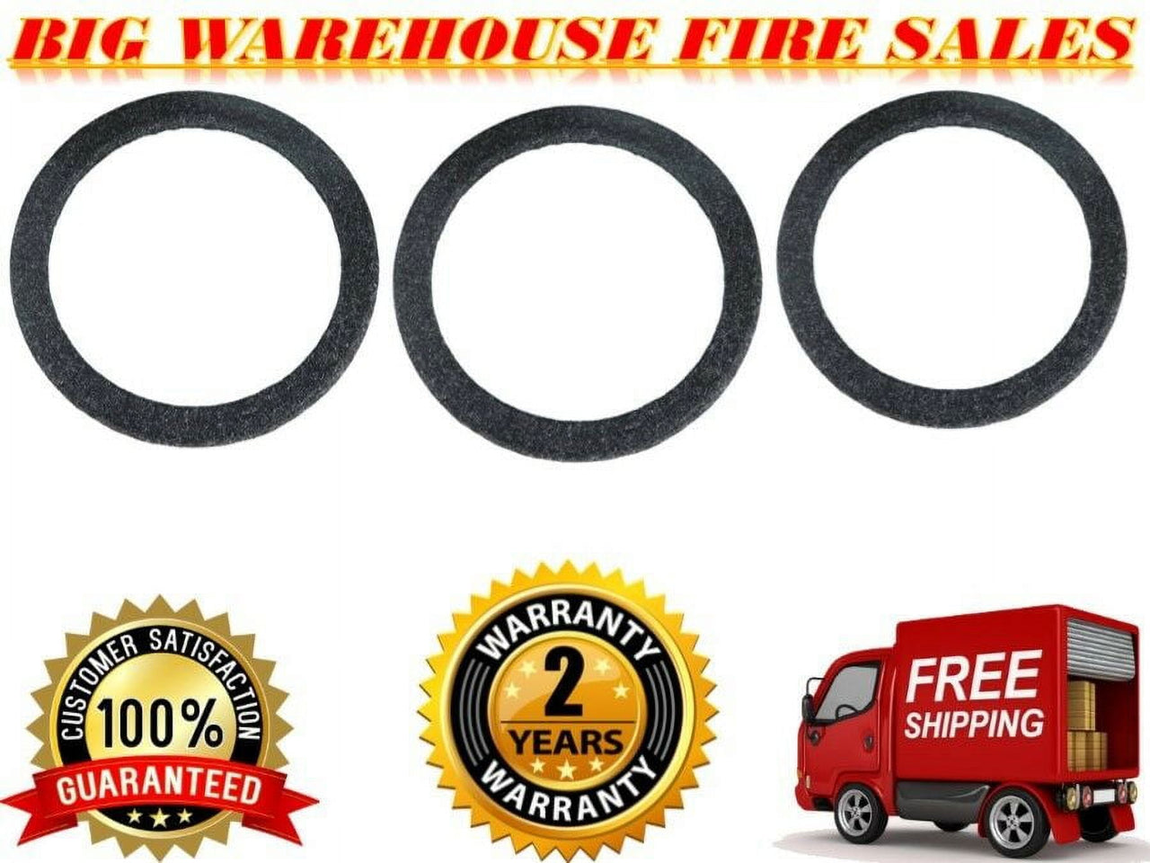 3 12" Gray Carpeted MDF Car Stereo Speaker Woofer Subwoofer Sub Ring Spacer