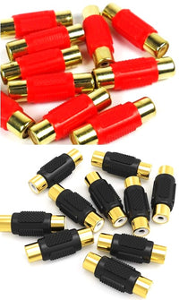Thumbnail for Absolute FF100-20 20 Pack Audio Video Gold RCA Female to Female Coupler Adapter
