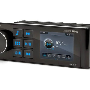 Alpine UTE-M701 2.8" Single DIN Digital Media Marine Receiver Bluetooth (Non-NMEA)