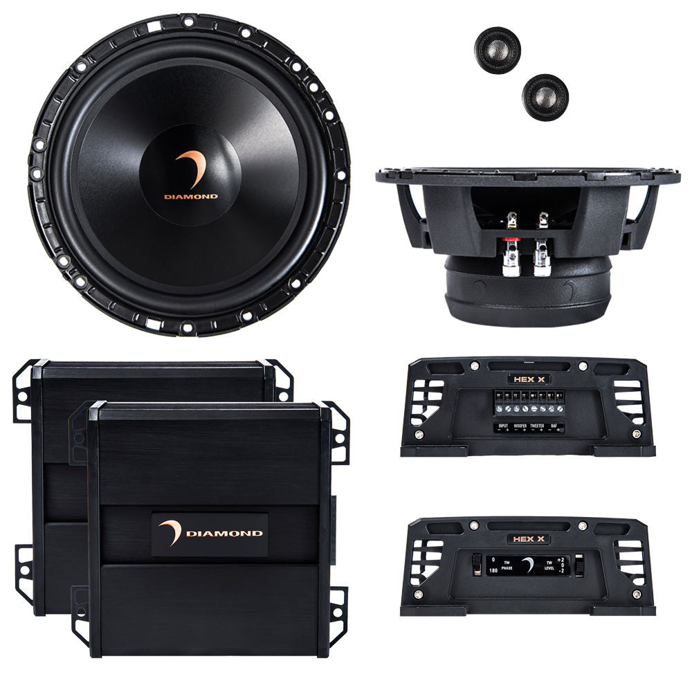 Diamond Audio H65A HEX Series 6.5 “ 2-Way Component Set w/25mm Aluminum Dome Tweeter
