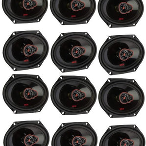6 Pairs Cerwin-Vega H7683 HED Series 6" x 8" (5" x 7") 3-Way Coaxial Car Speakers