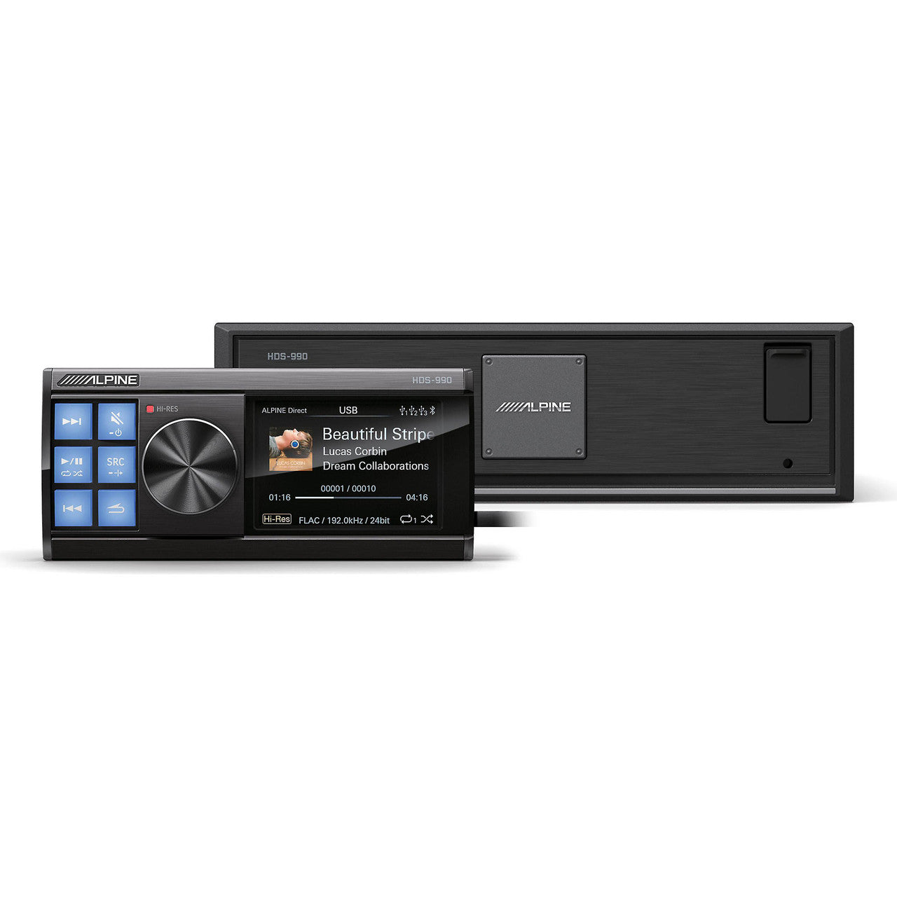 Alpine HDS-990 Single DIN Status Series Digital Media Receiver with Bluetooth Bundle