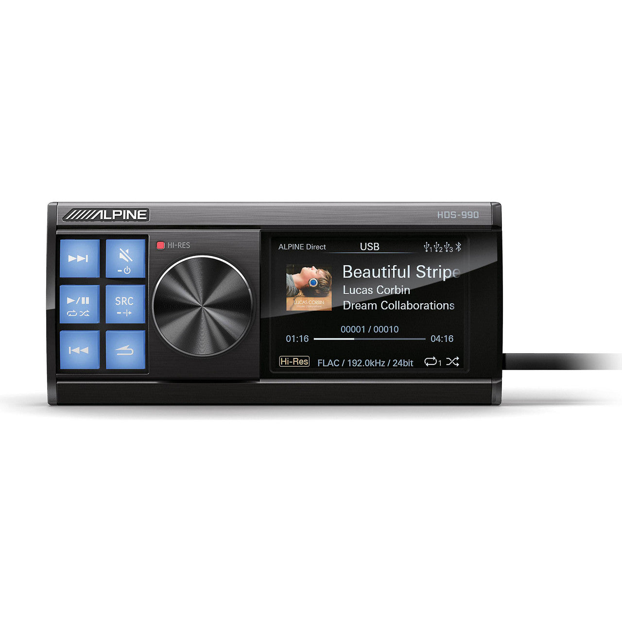 Alpine HDS-990 Single DIN Status Series Digital Media Receiver with Bluetooth Bundle