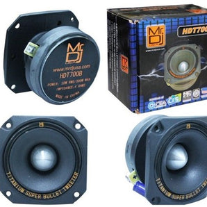 2 MR DJ HDT700B 3.5" Titanium Bullet High Compression Tweeter Car Van ATV UTV Marine Boat Motorcycle Motorsports Competition