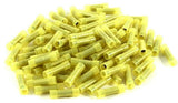 500 pcs of yellow insulated terminals for crimping, ideal for electrical connections and easy installation.