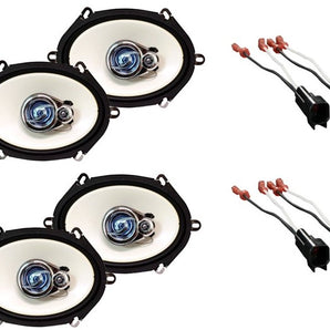 2 Pair Absolute HQ573 5x7" 3-Way Front & Rear Speakers Fit Ford F250/F350 00-12