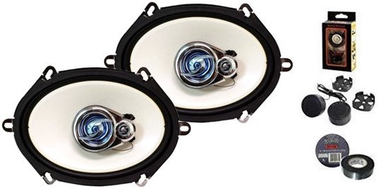 Absolute HQ573 5x7" 6x8" 3-Way 420W HQ Series Coaxial Car Speakers Bundle