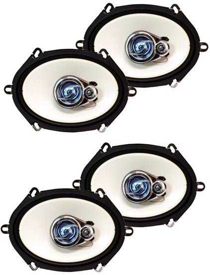 2 Pair Absolute HQ573 5x7" 3-Way Front & Rear Speakers Fit Select Ford Vehicles