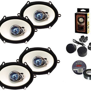 2 Pair Absolute HQ573 5x7" 6x8" 3-Way 420W HQ Series Coaxial Car Speakers Bundle