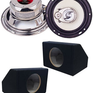 Absolute HQ-653 6-1/2" 420 Watts 3-way Speakers + 6.5" Enclosures Box