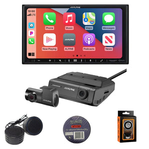 Alpine iLX-407 7" Receiver + DVR-C320R Front & Rear Dash Camera + Accessory Bundle