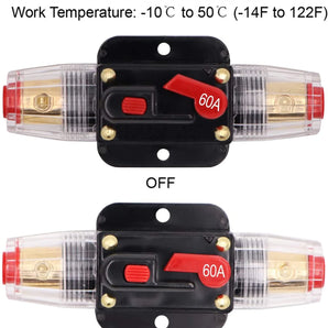 Absolute USA ICB-60 60-AMP AGU Fuse Holder with Built-In Circuit Breaker